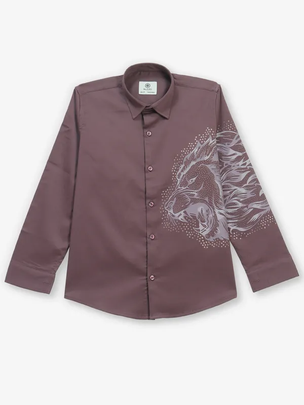 BLAZO onion pink printed linen shirt