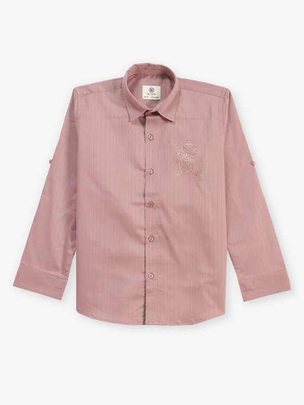 BLAZO onion pink stripe cotton shirt
