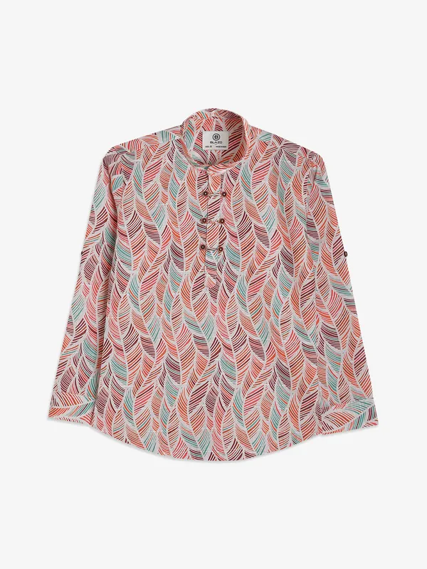 Blazo orange printed full sleeve shirt