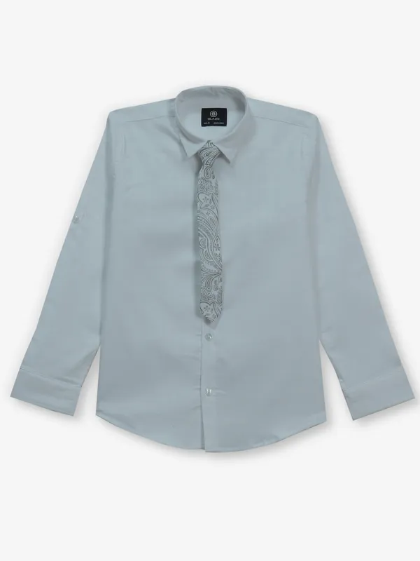 BLAZO plain white cotton shirt