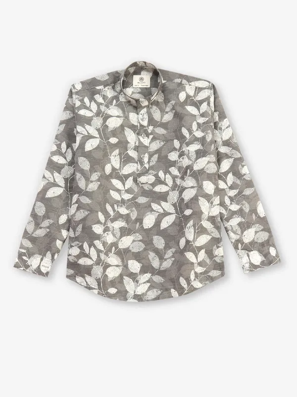 BLAZO printed grey kurta style shirt