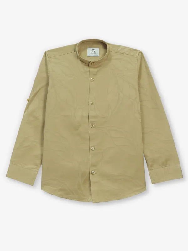 BLAZO printed khaki cotton shirt