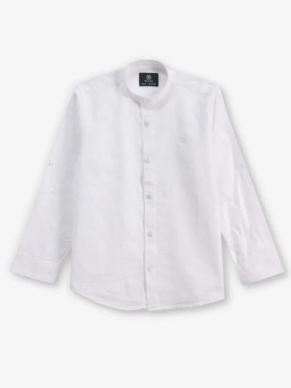 BLAZO white texture cotton shirt