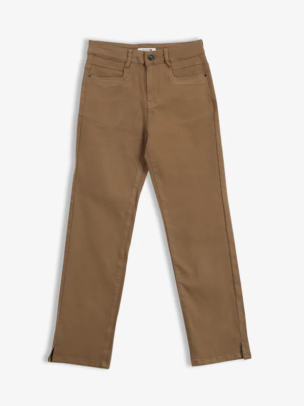 BOOM brown solid ankle length jeans