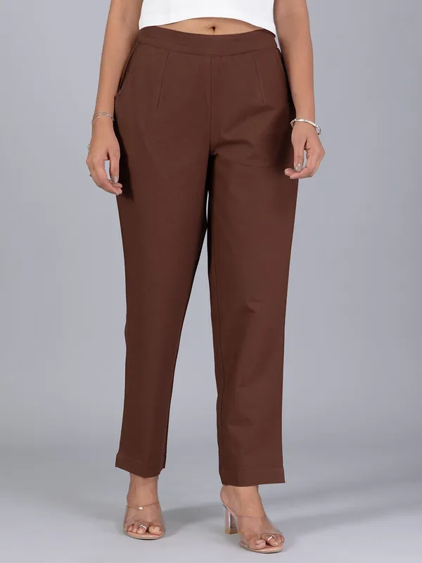 BOOM casual wear brown cotton pant
