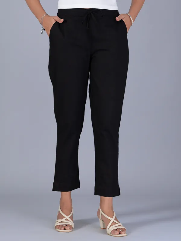 BOOM cotton black pant for casual