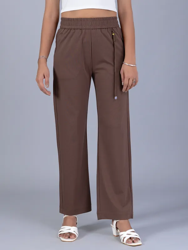 BOOM cotton brown pant for women