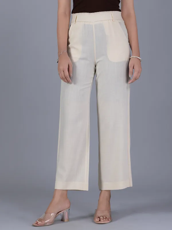 BOOM cotton cream pant for women