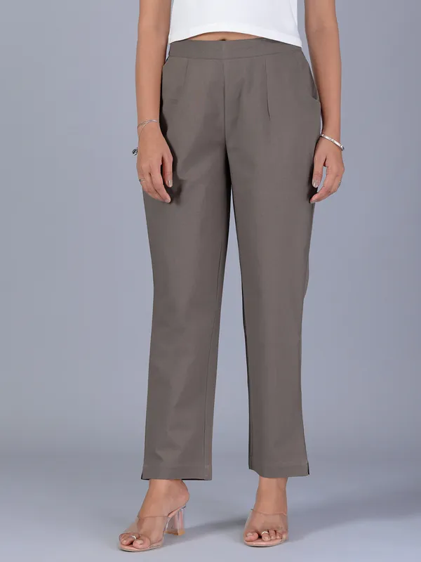 Cotton grey pant for women
