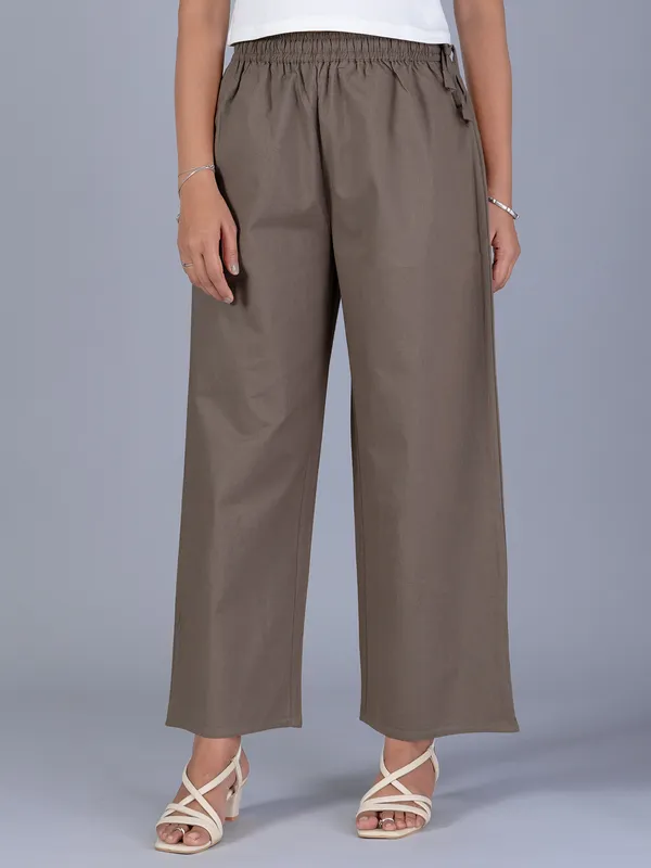 Grey cotton pant for women