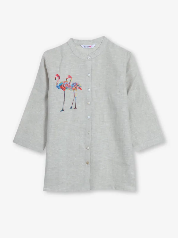 BOOM grey linen shirt