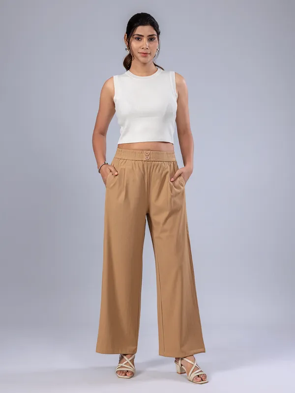 BOOM khakhi cotton casual wear women pant
