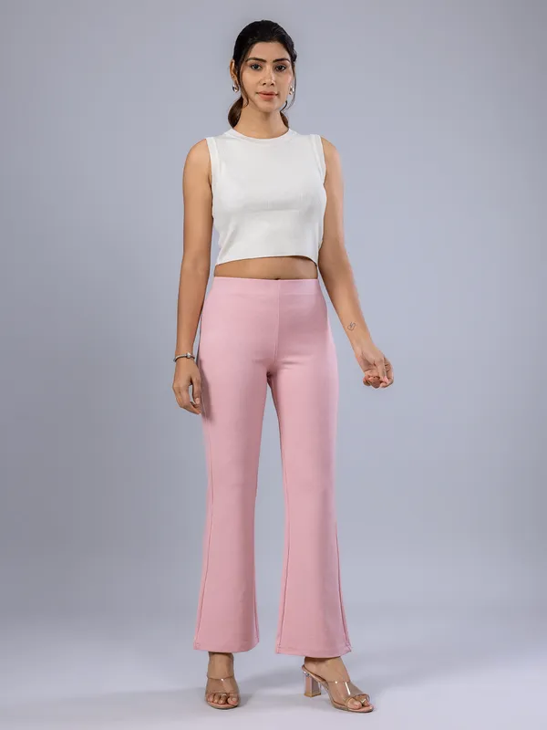 BOOM light pink lycra pant for women