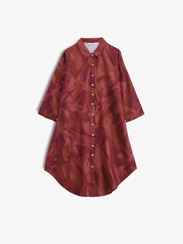 BOOM maroon printed tunic top
