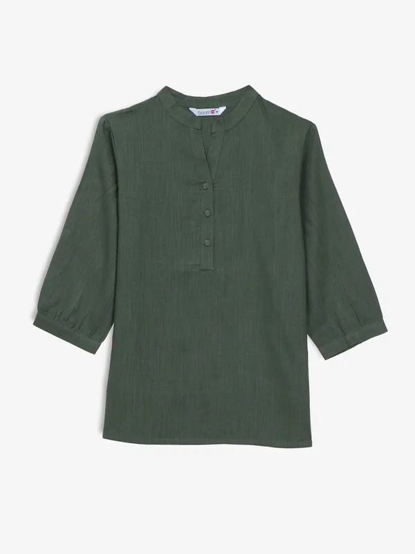 BOOM olive cotton top