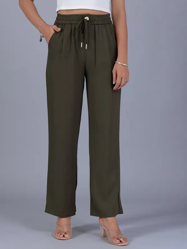BOOM olive womens lycra pant