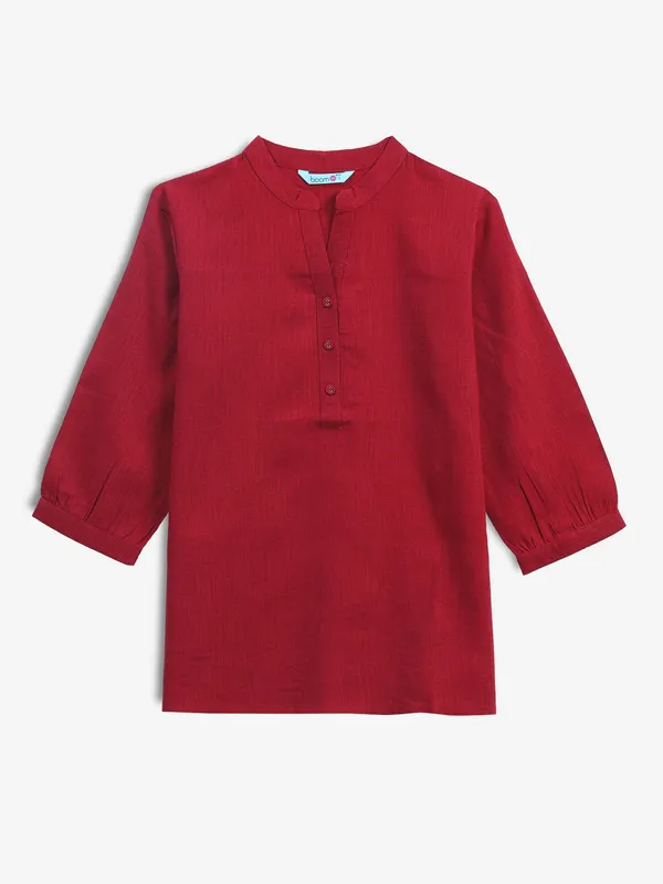 BOOM red plain cotton top