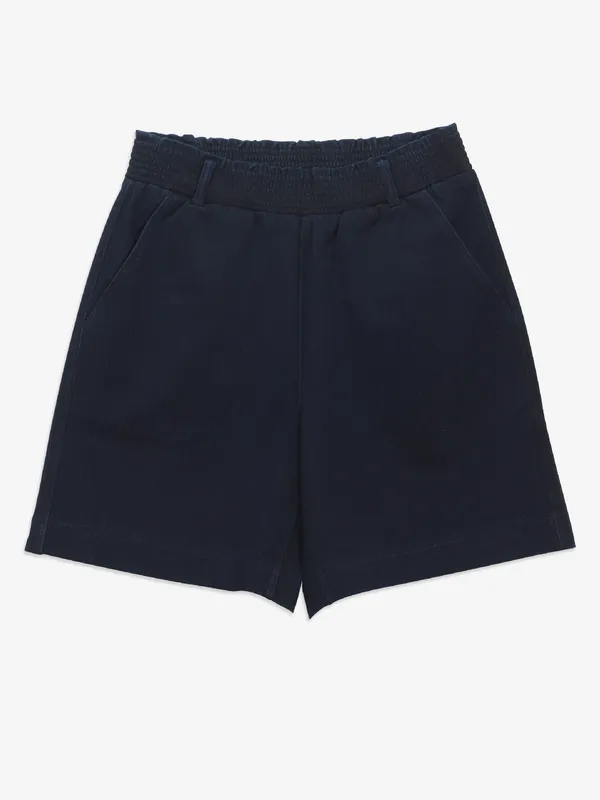 BOOM solid blue denim shorts