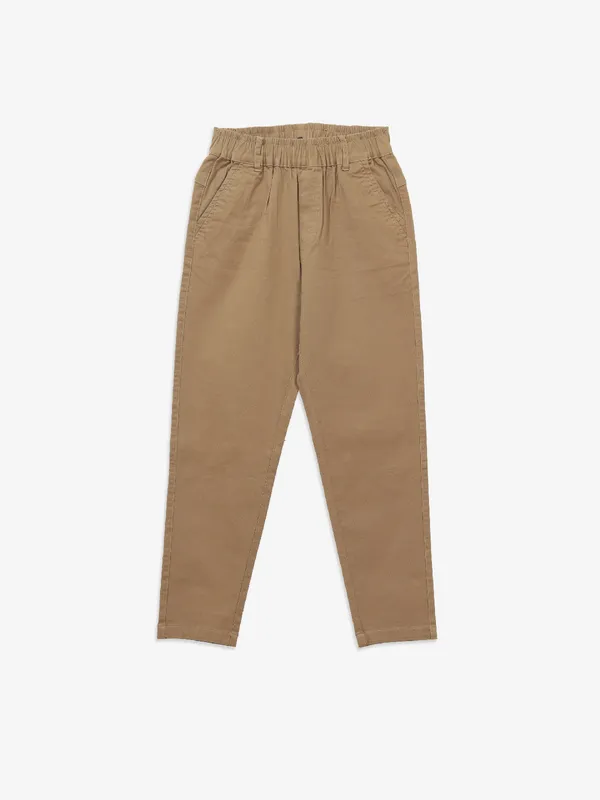 BOOM solid khaki cotton jaggings