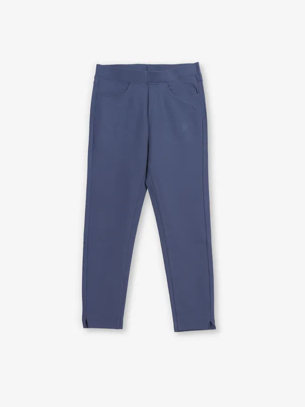 BOOM solid stone blue slim fit jeggings