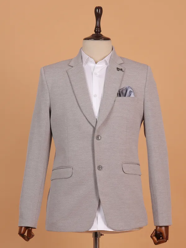 Brocade grey blazer for men