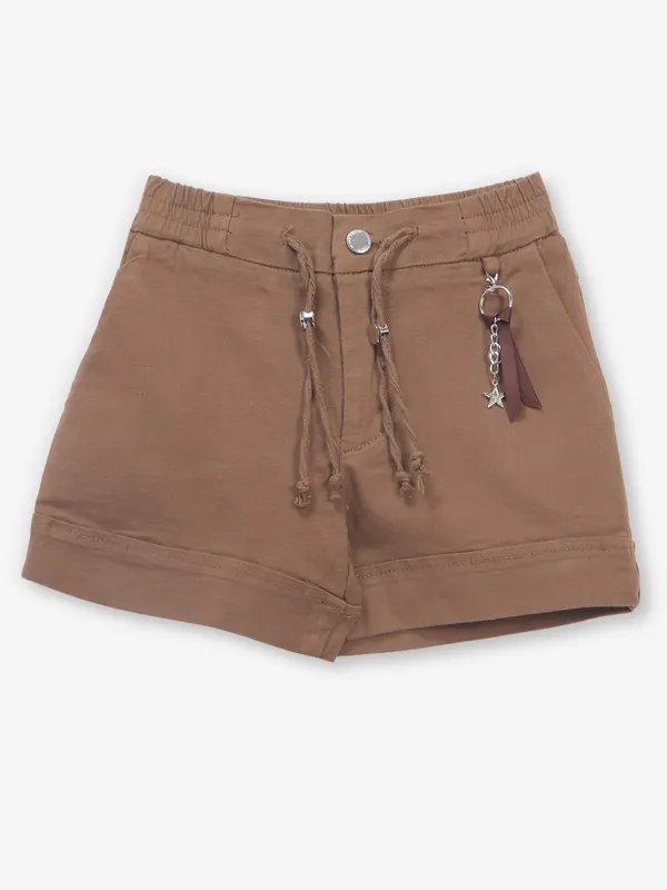 Brown casual shorts in cotton