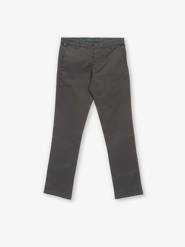 Brown slim fit cotton trouser
