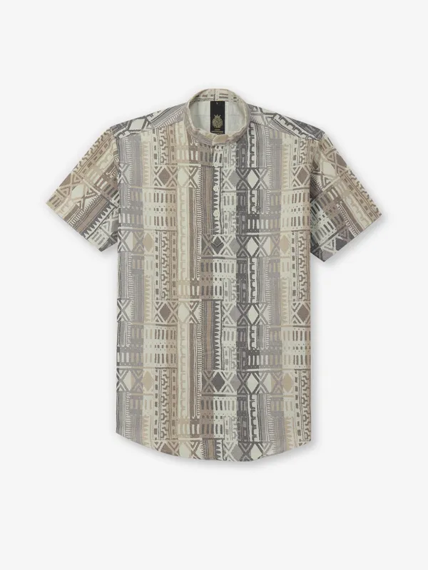 BUTTERFLY cream and grey kurta style shirt