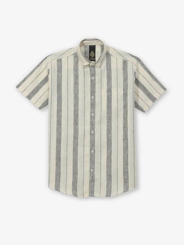 BUTTERFLY cream cotton shirt for mens wear