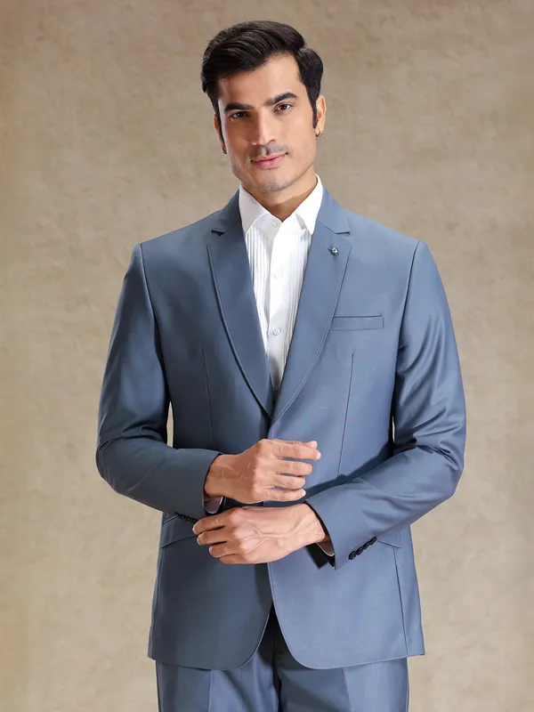 Cambridge Blue terry rayon blazer and pant set