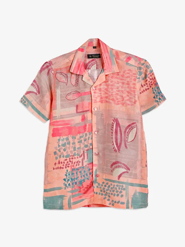 Carven peach printed shirt