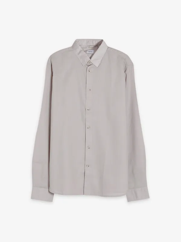 Celio beige plain full sleeve shirt