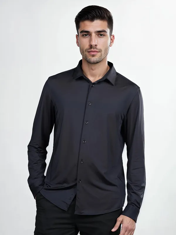 CELIO black slim fit full sleeve shirt