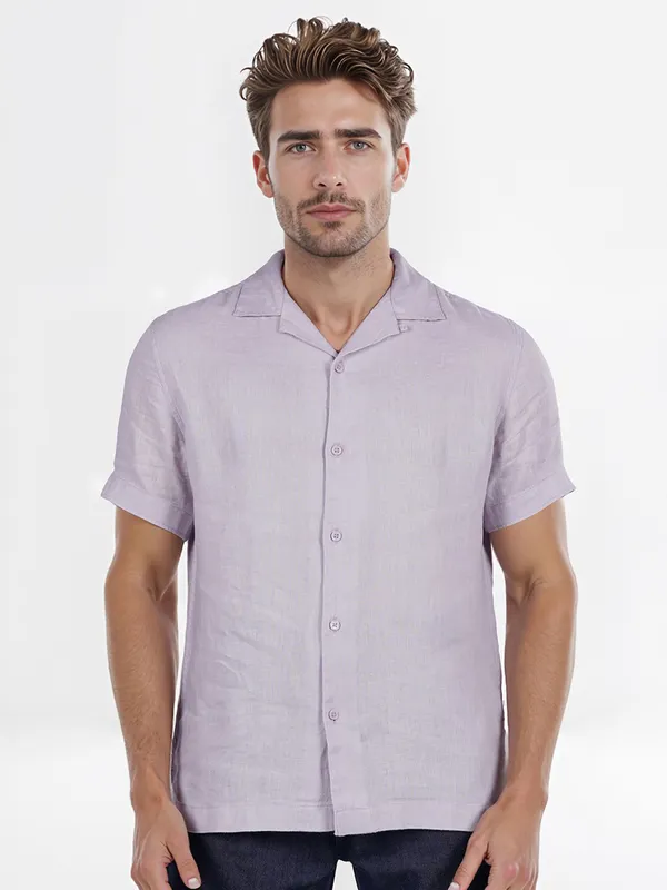 CELIO light purple notch lapel shirt