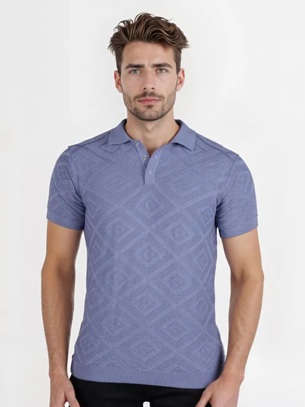 CELIO lilac purple printed cotton t-shirt