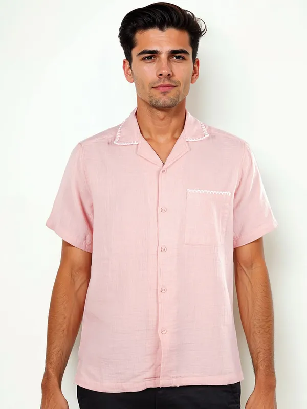 CELIO pink palin cotton shirt