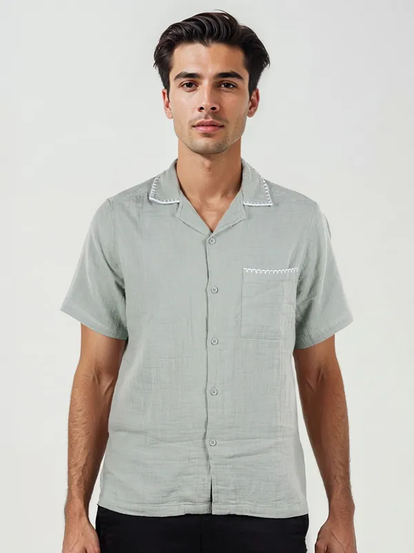 CELIO plain grey cotton shirt