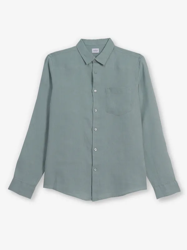 CELIO plain mint green cotton shirt