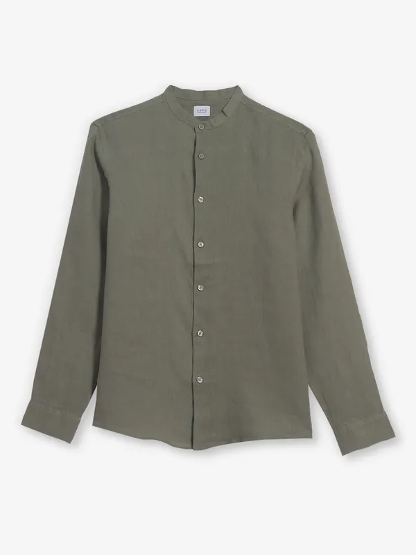 CELIO plain olive cotton shirt