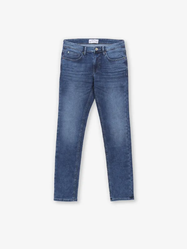 CELIO washed blue slim fit denim jeans for men