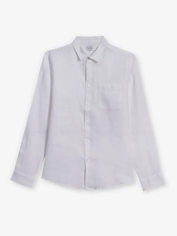 CELIO white cotton slim fit shirt