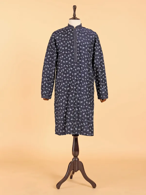 Charming dark purple cotton silk kurta suit