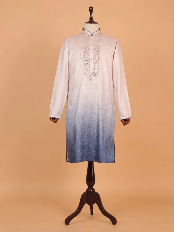 Charming peach cotton silk kurta suit