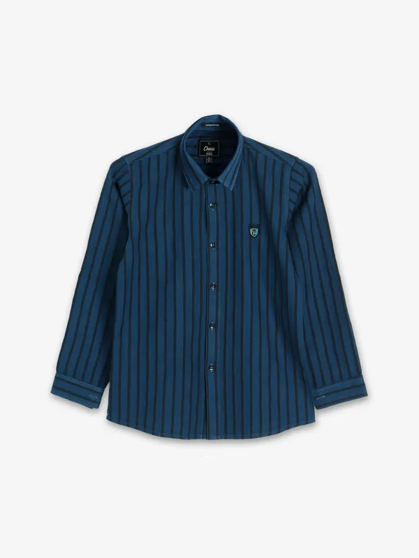 Chase royal blue stripe cotton shirt