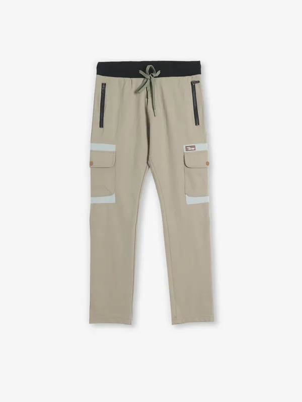 CHOPSTICK beige cargo track pant