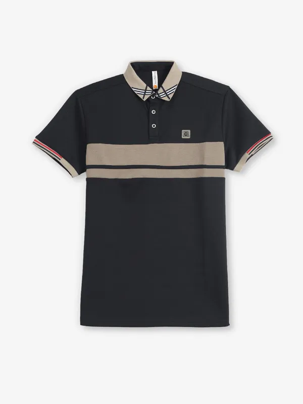 CHOPSTICK black color block cotton t-shirt