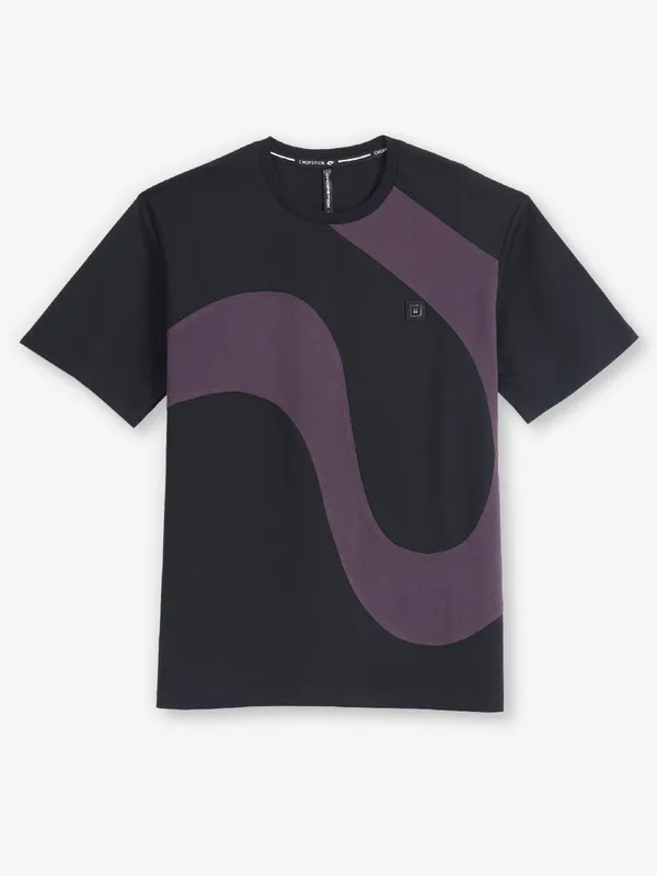 CHOPSTICK black printed t-shirt in cotton