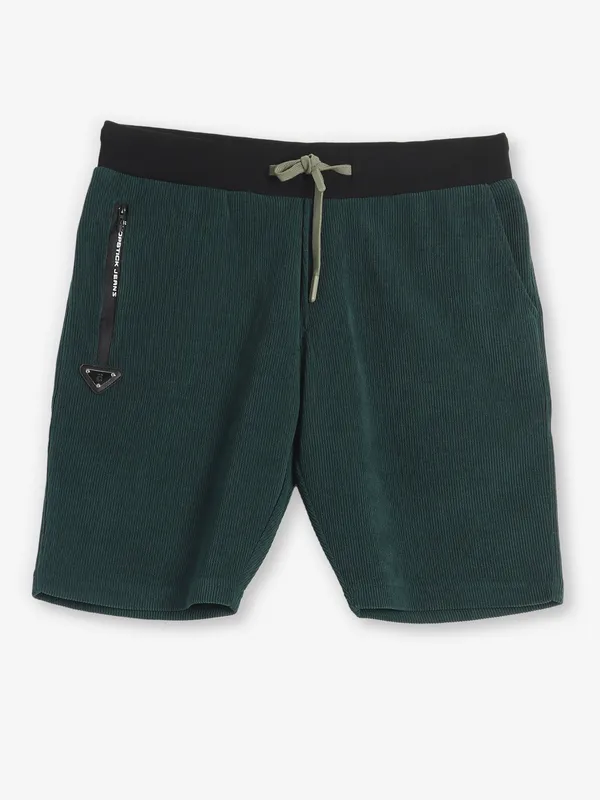 CHOPSTICK bottle green cotton shorts