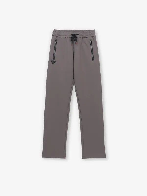 CHOPSTICK brown cotton track pant for men