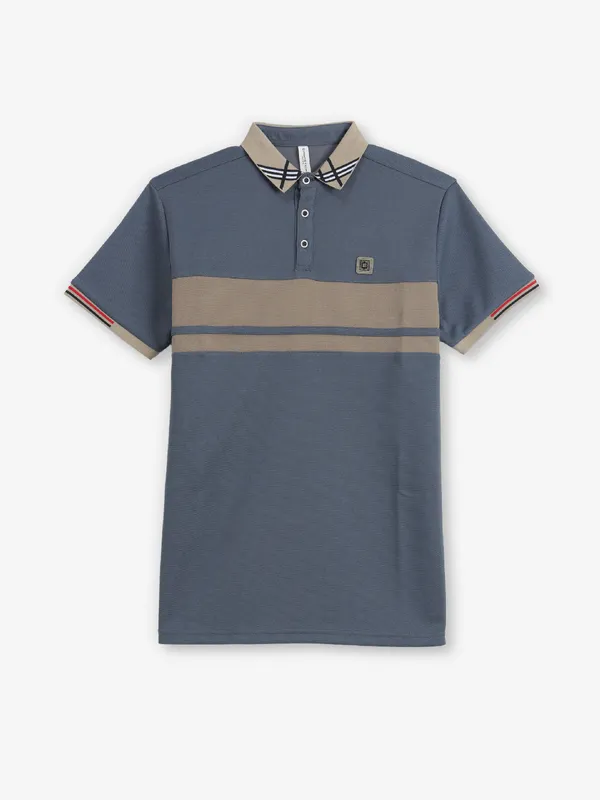 CHOPSTICK color block cotton t-shirt in grey